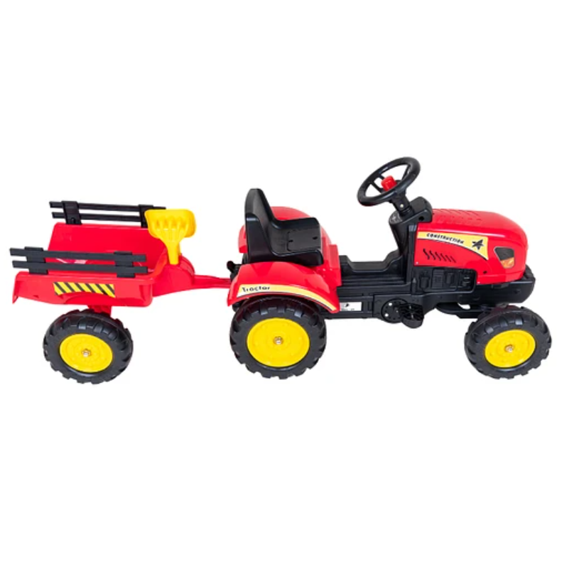 TRACTOR C/CARRO ROJO KIDSCOO-4