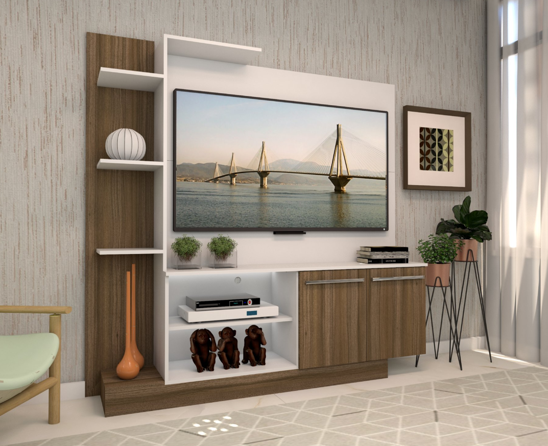 CENTRO ENTRETENCION RACK VERONA BLANCO/CAFÉ-3