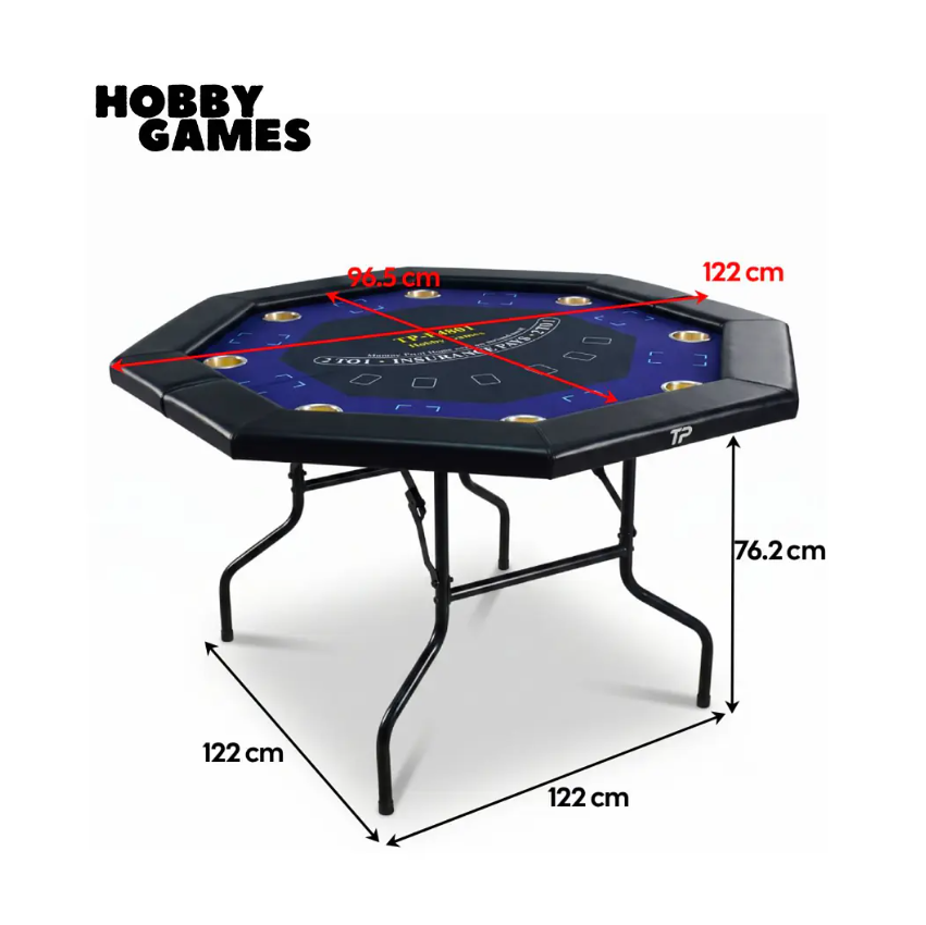 Mesa De Póker Octagonal Plegable 8 Jugadores Hobby Games-3