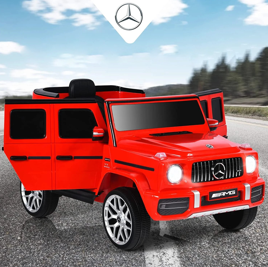 AUTO A BATERIA JEEP MERCEDES G63 ROJO-3