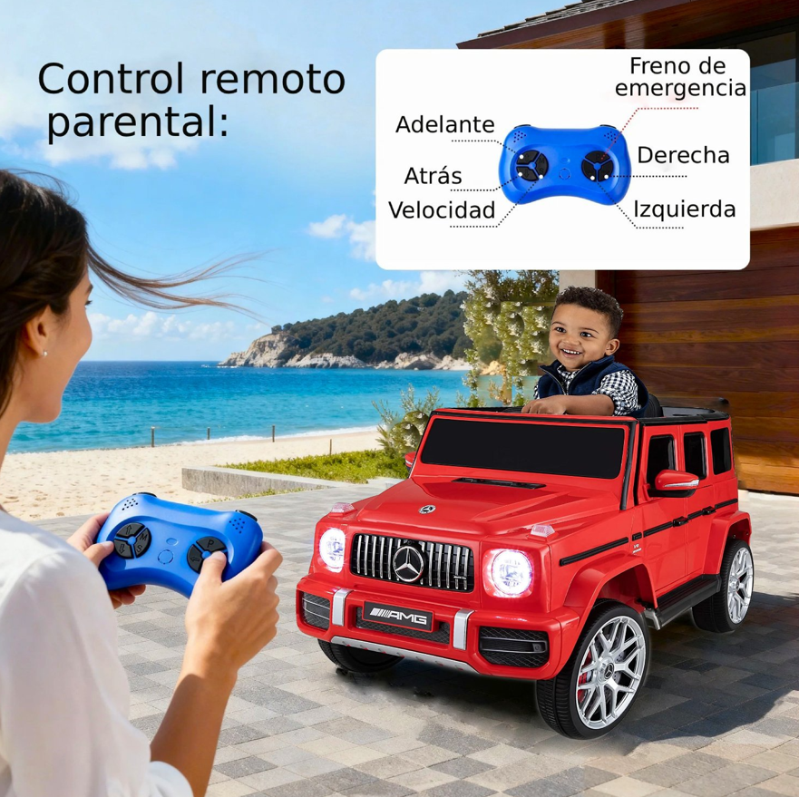 AUTO A BATERIA JEEP MERCEDES G63 ROJO-5