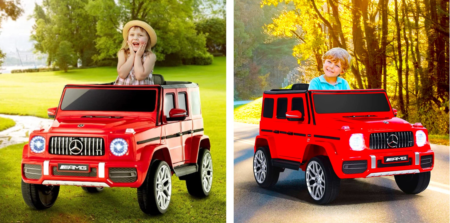 AUTO A BATERIA JEEP MERCEDES G63 ROJO-6