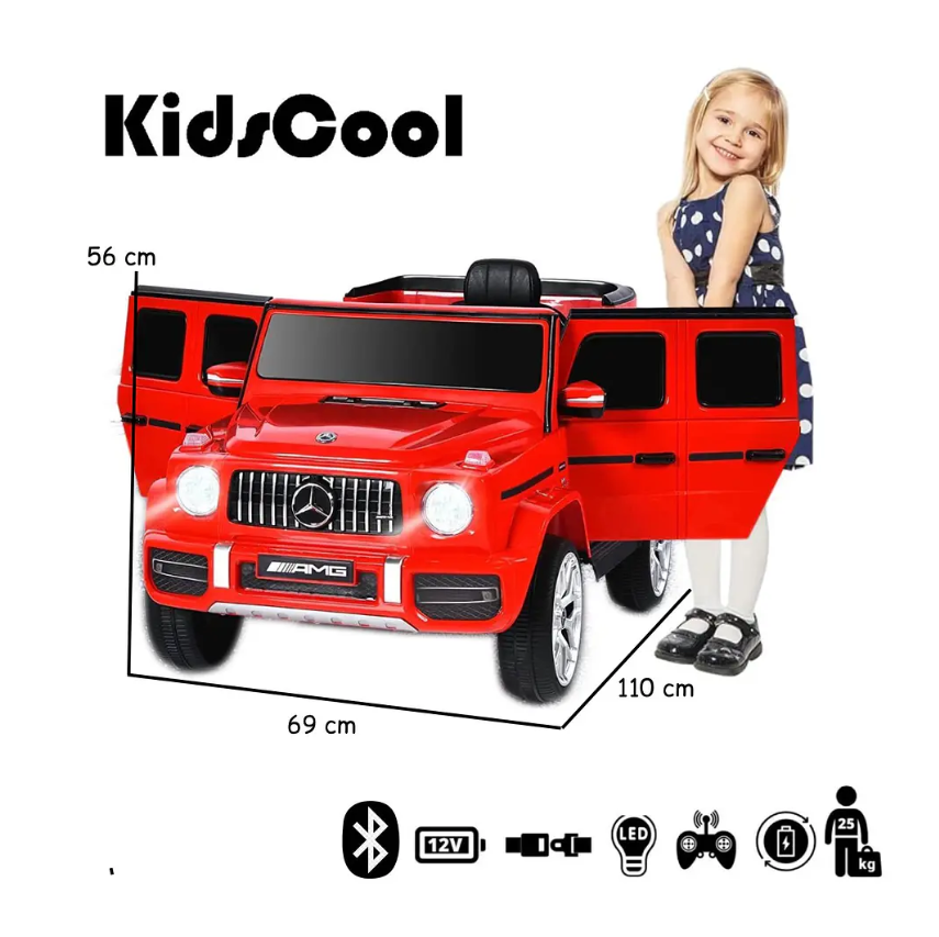 Auto A Bateria Jeep Mercedes Benz G63 Rojo -6