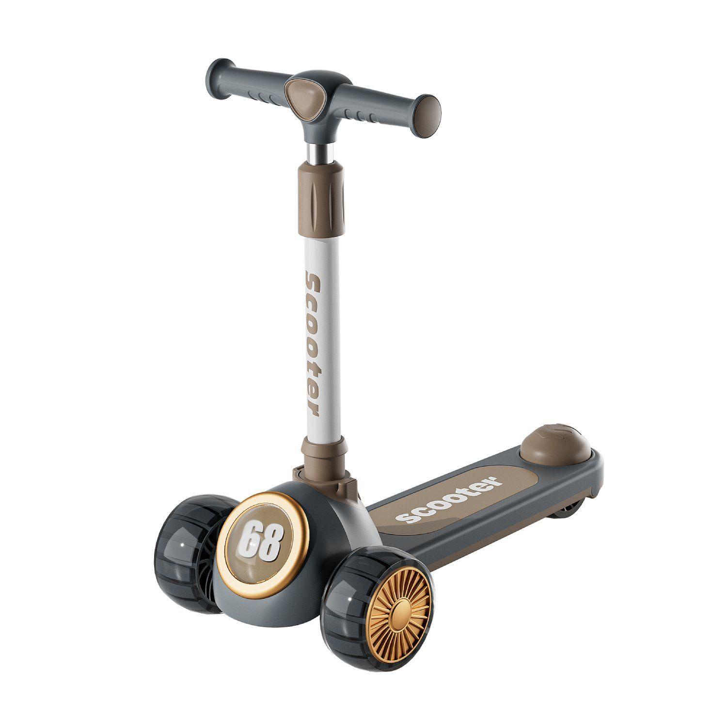 Scooter 3 Ruedas Plegable Kidscool Gris Música y Luces -0