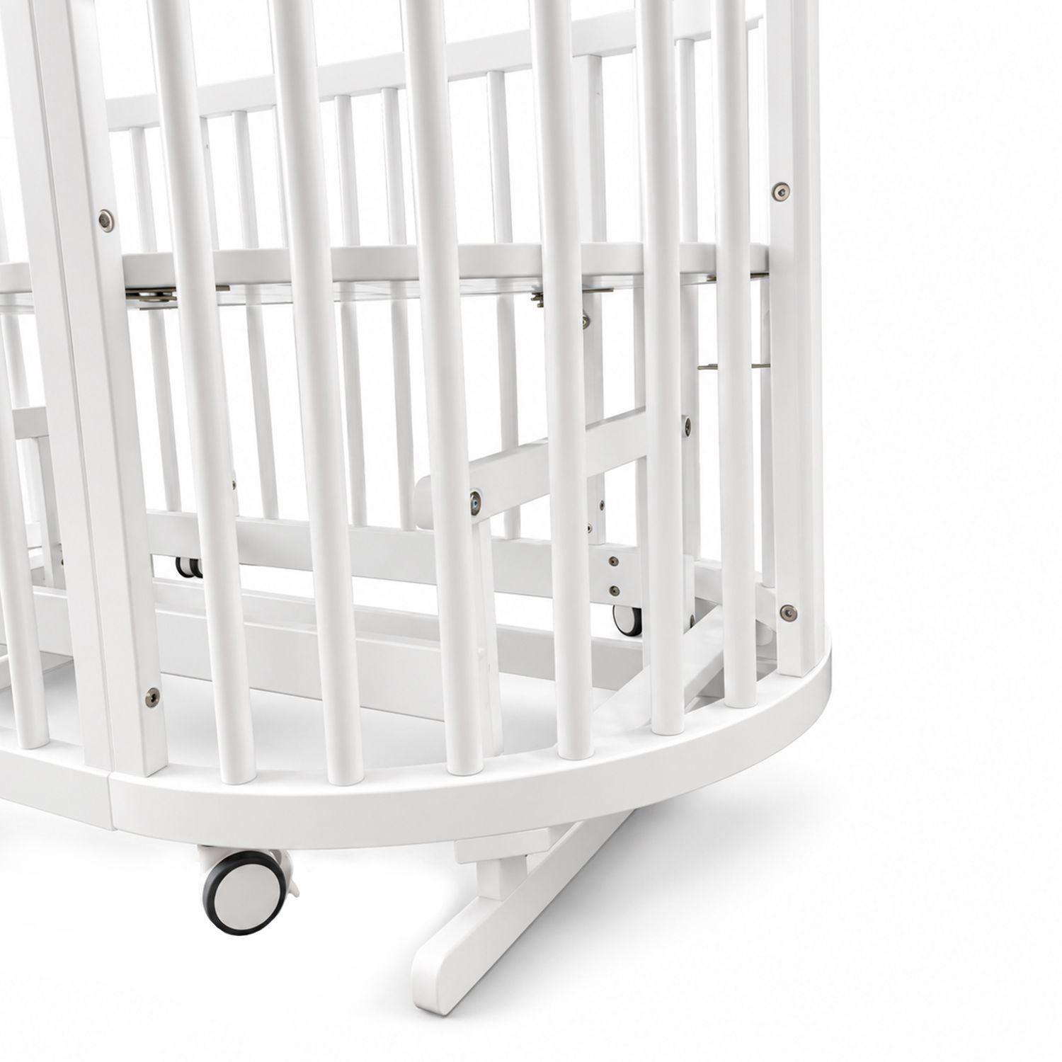 Cuna Mecedora Ovalada 5 En 1 Blanca Kidscool Con Colchón-2
