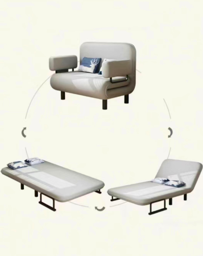 SOFA/MINI CAMA INFANTIL GRIS 80CM-2