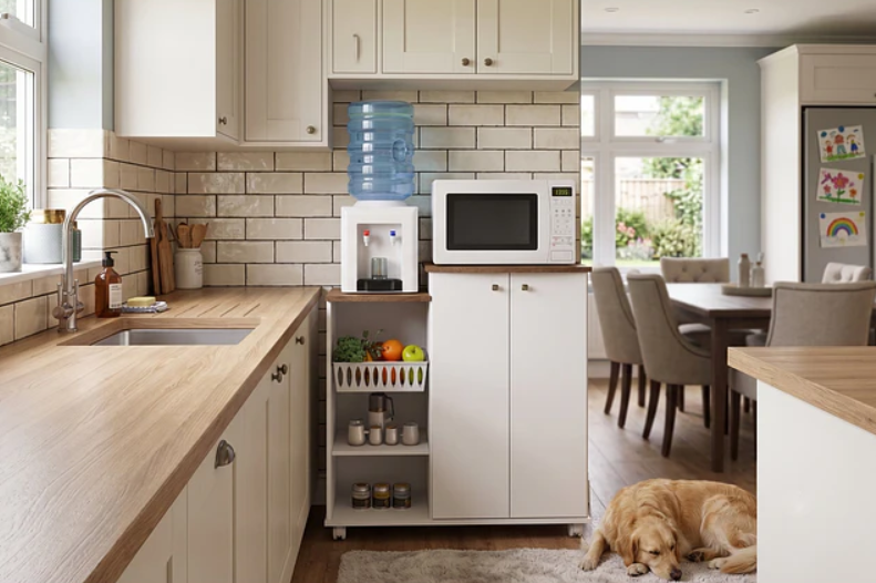 Mueble Auxiliar De Cocina Con Ruedas Blanco -4