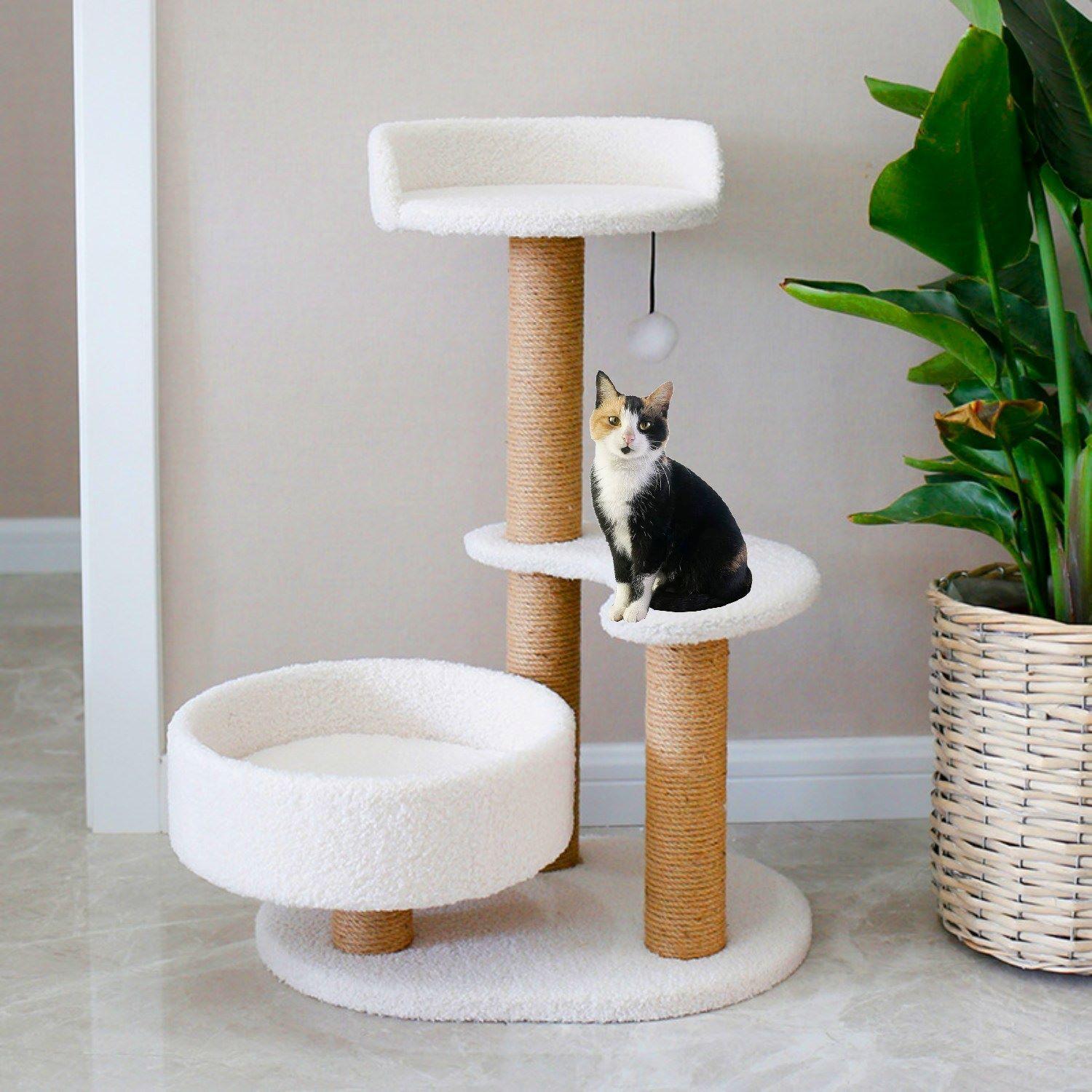 RASCADOR /CASA PARA GATOS BLANCA-0