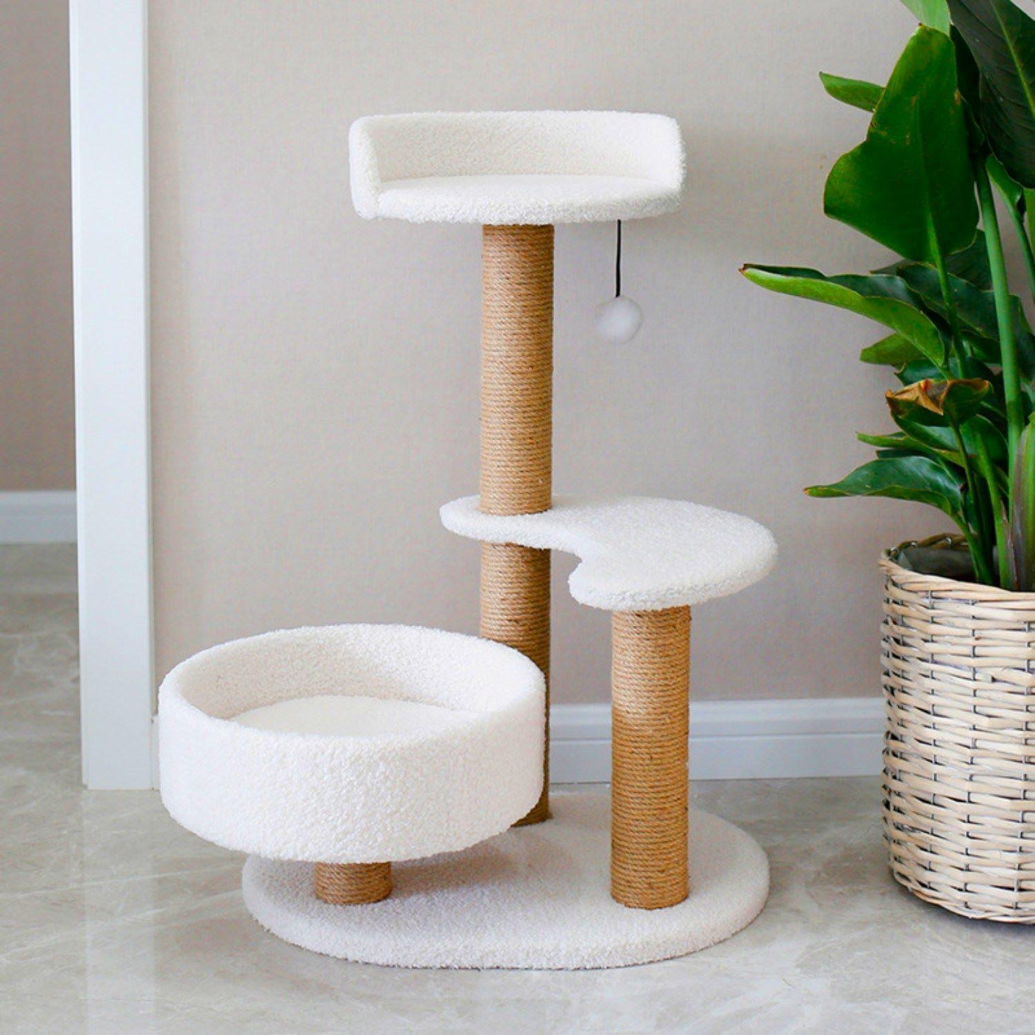 RASCADOR /CASA PARA GATOS BLANCA-1