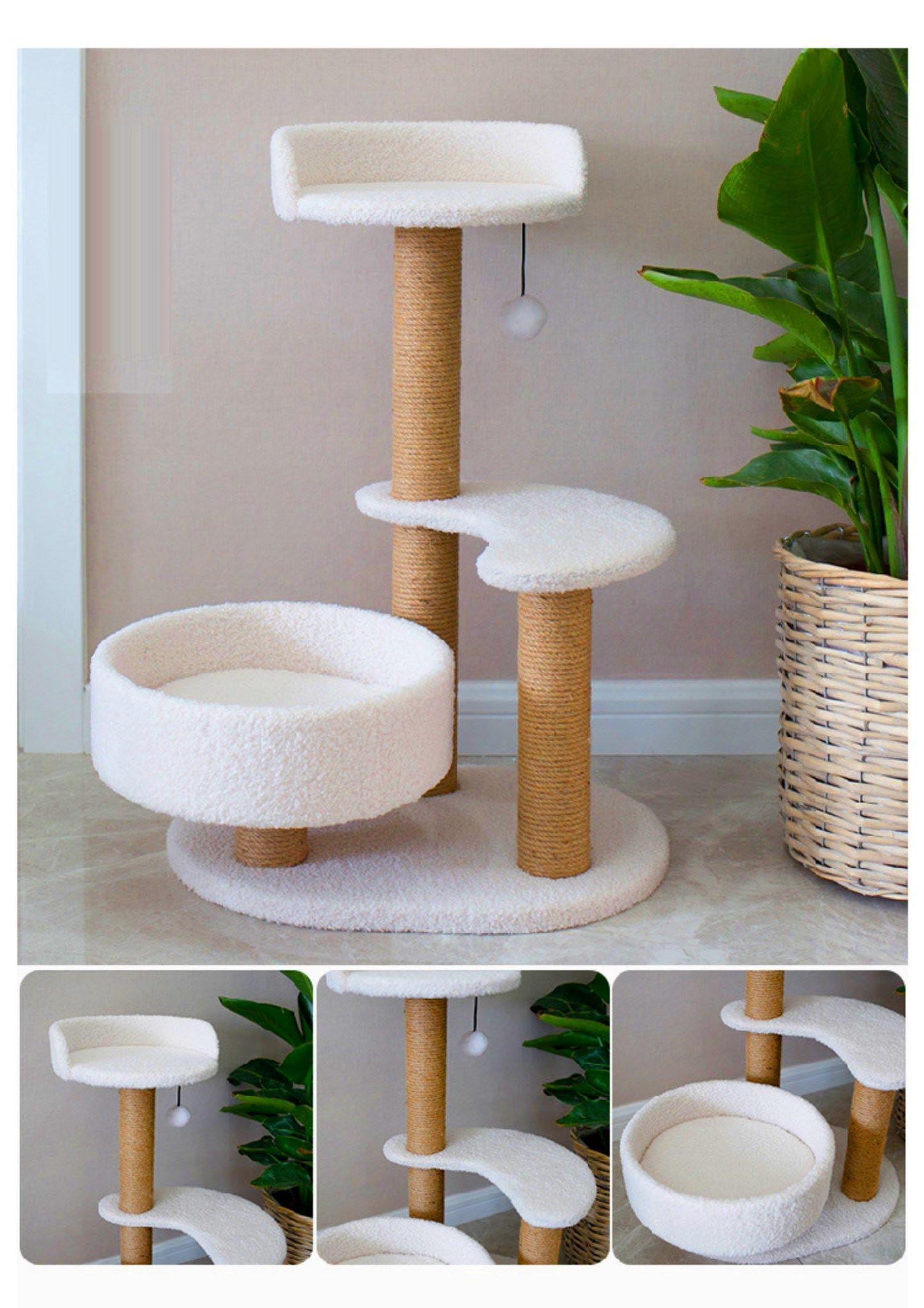 RASCADOR /CASA PARA GATOS BLANCA-4