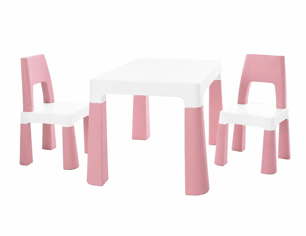 Juego De Mesa Infantil Con 2 Sillas y Cajones Rosada-0