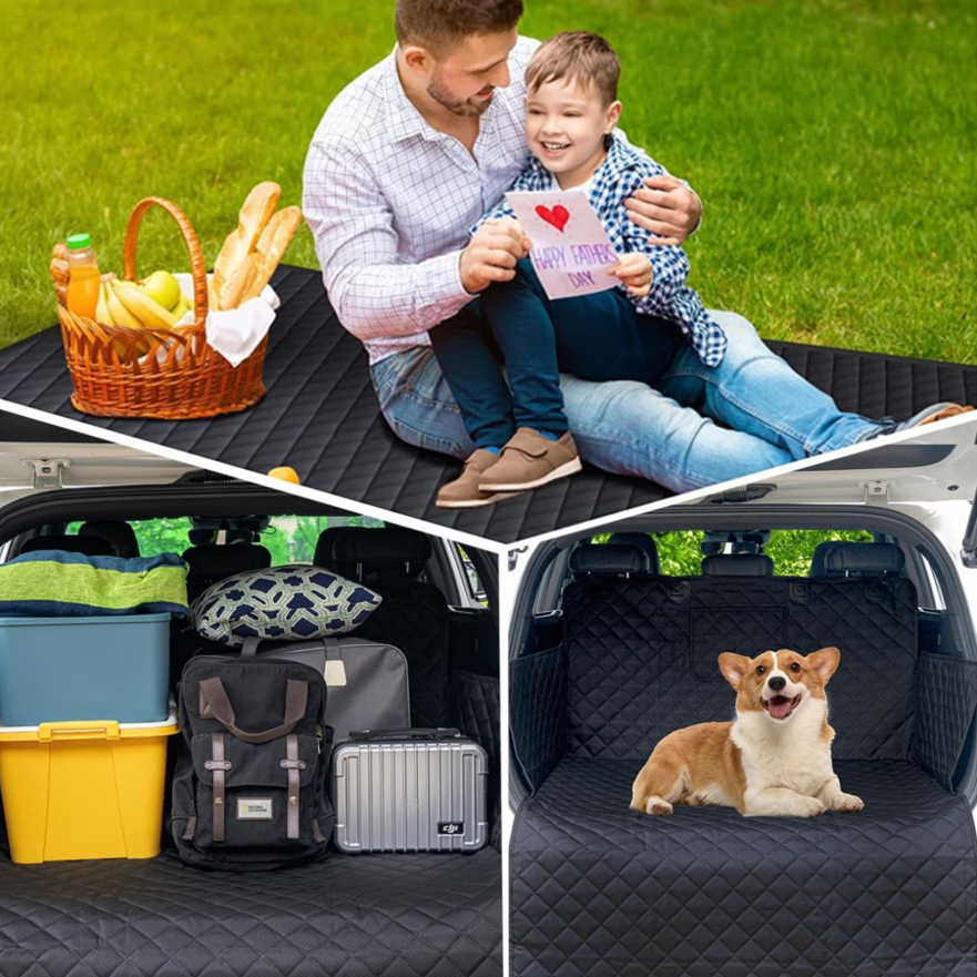 Funda Protectora De Auto Para Mascota Universal AutoSUVCamioneta Impermeable Negro-3