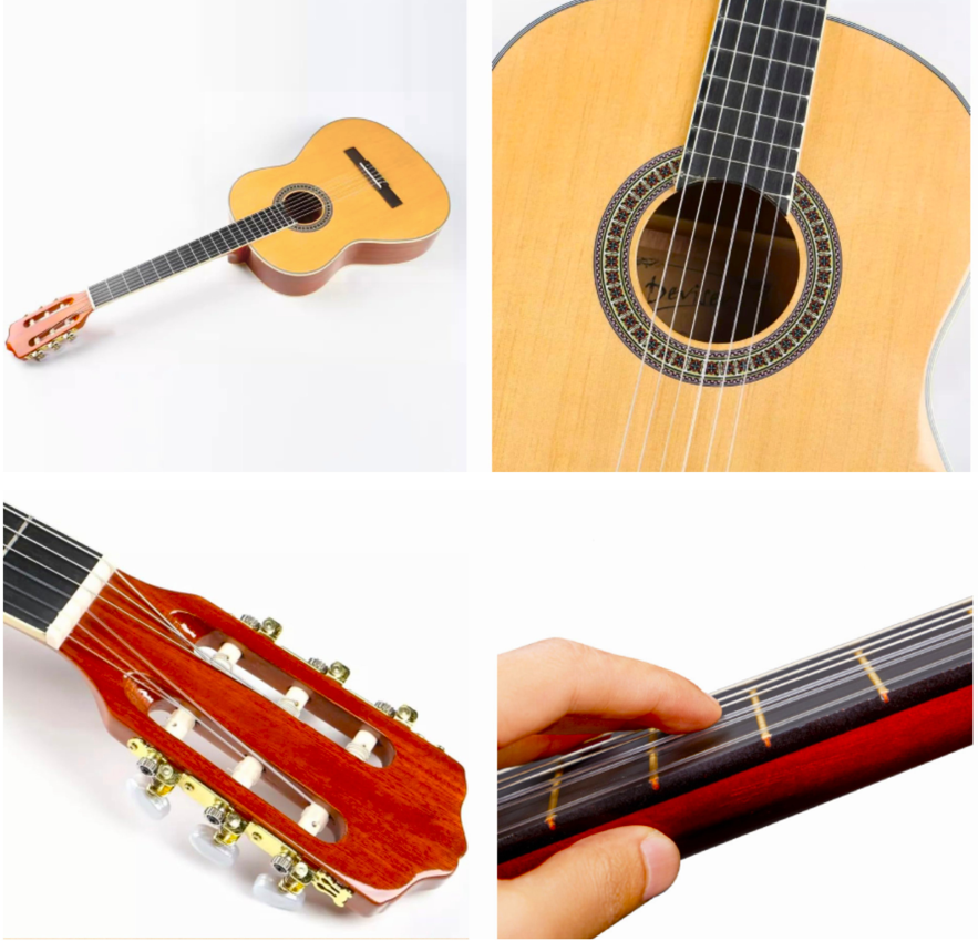 Guitarra Acústica Clásica 39” Café Ideal Principiantes y Niños-2