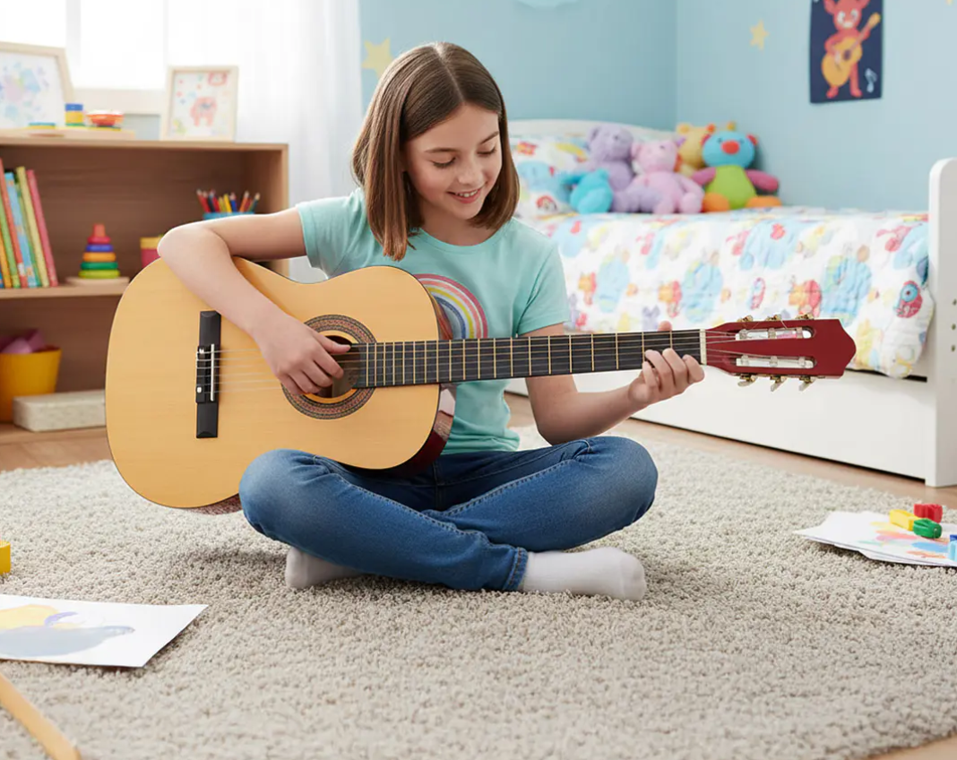 Guitarra Acústica Clásica 39” Café Ideal Principiantes y Niños-3