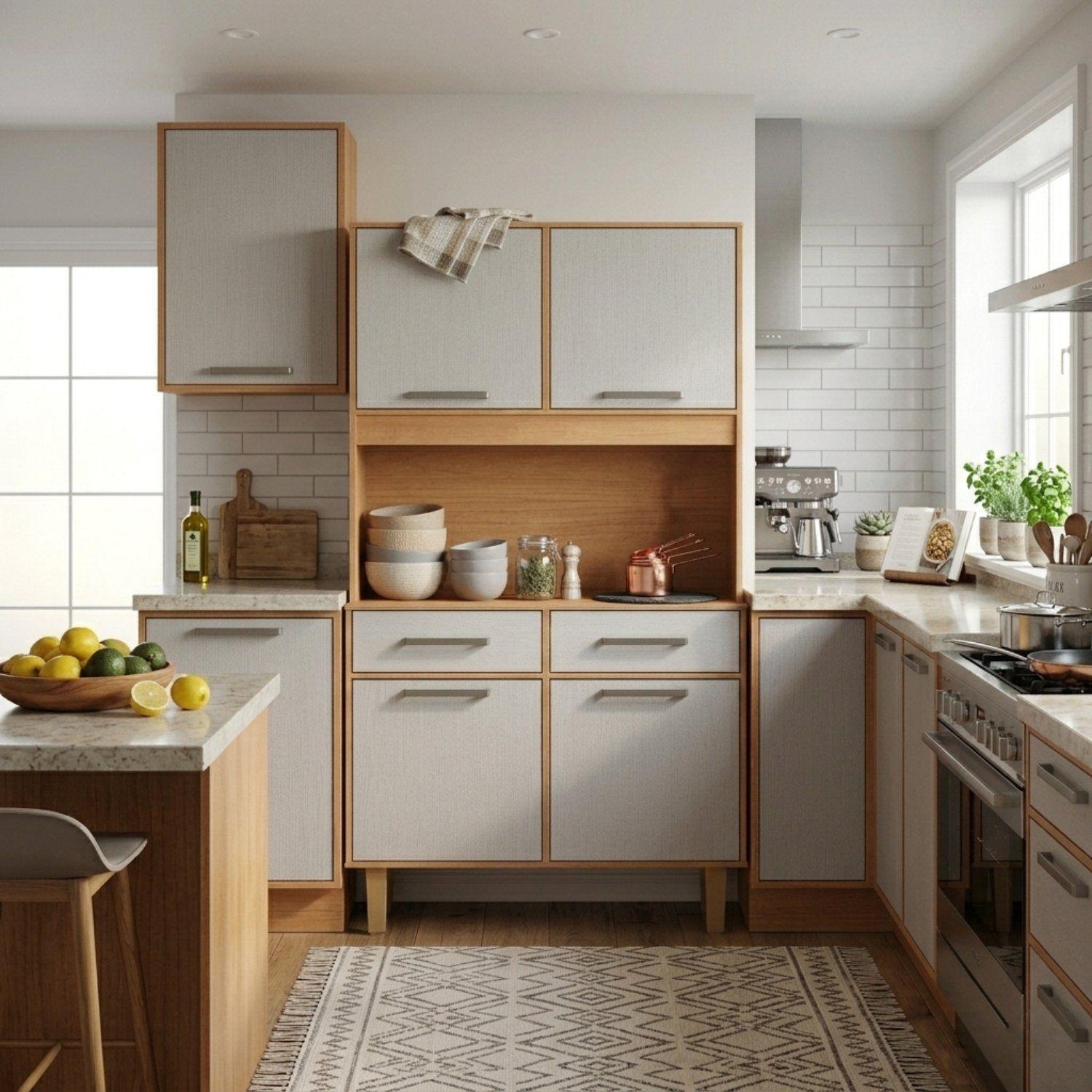 Mueble De Cocina Alacena y Despensa Pop Plus Canela Arena -3