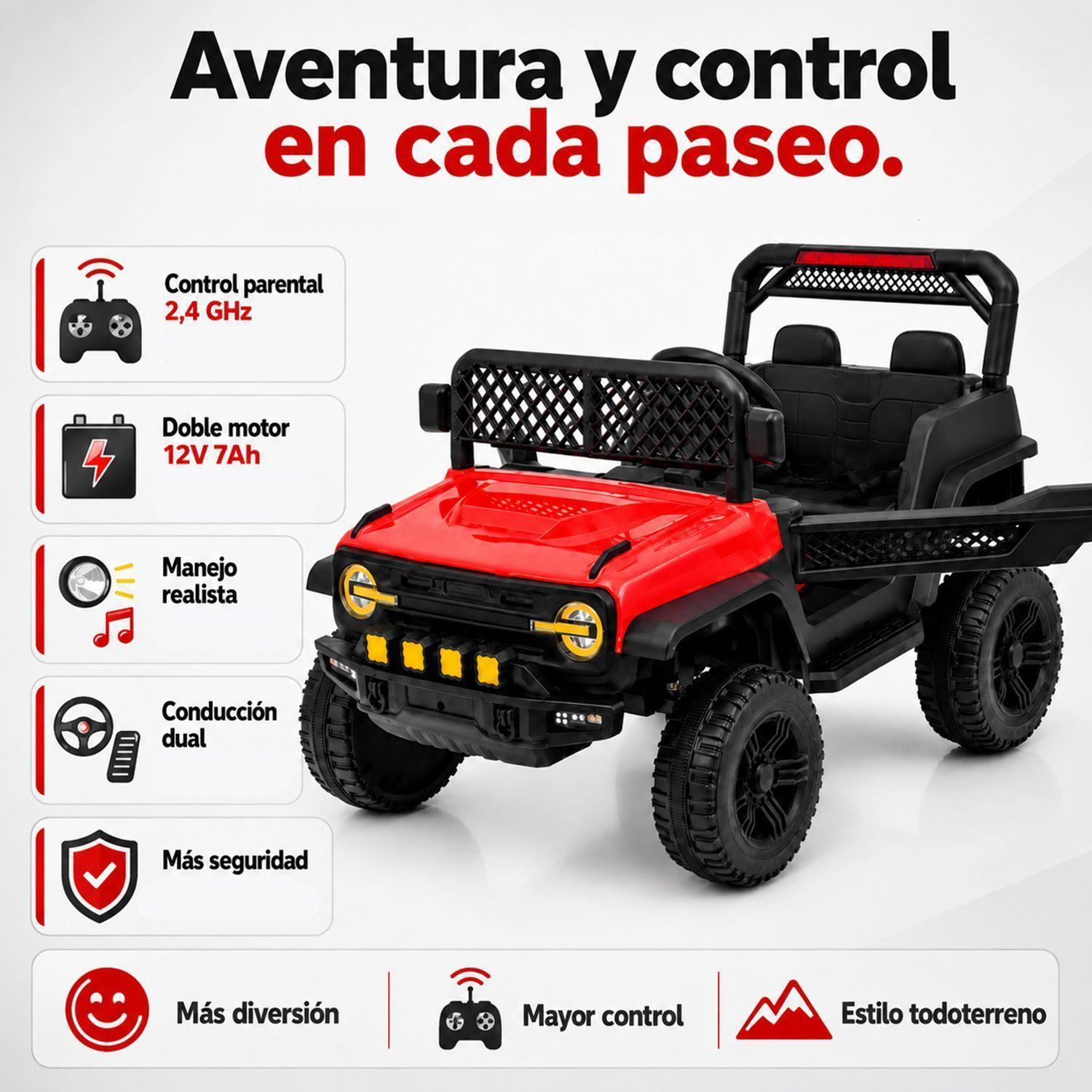 Auto Eléctrico A Batería Infantil Kidscool Todoterreno 12V Con Control Remoto-2