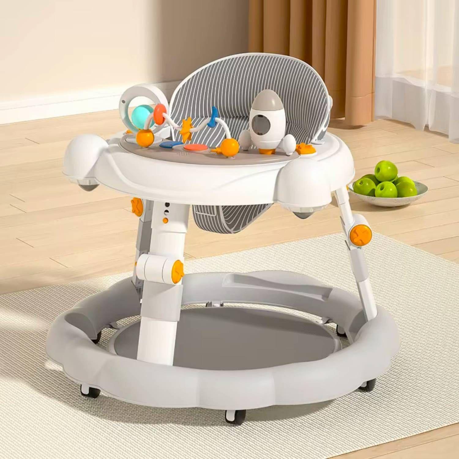 Andador Bebé Kidscool Antivuelco Plegable 4 en 1 Gris-2