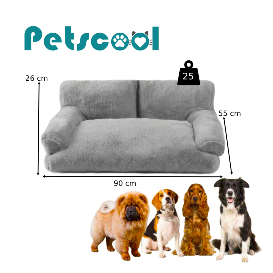 Cama Sofá Relajante Para Mascotas XL Gris Lavable y Ortopédica-4