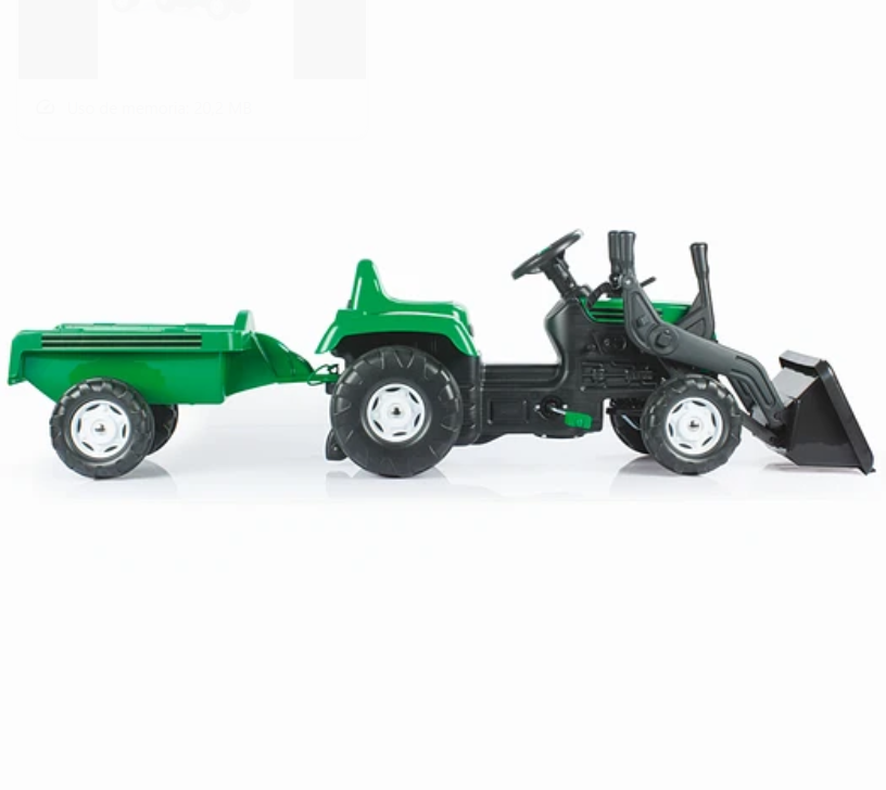 TRACTOR PEDALES MAXI RANCH VERDE C/CARRO-2