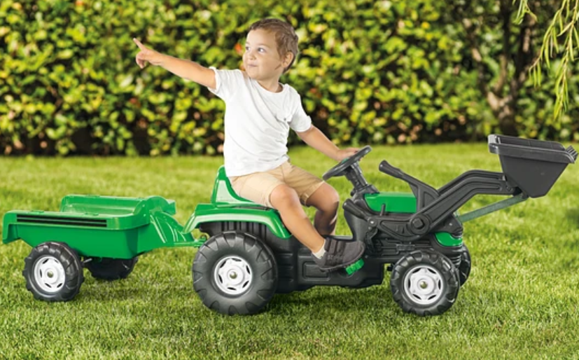 TRACTOR PEDALES MAXI RANCH VERDE C/CARRO-3