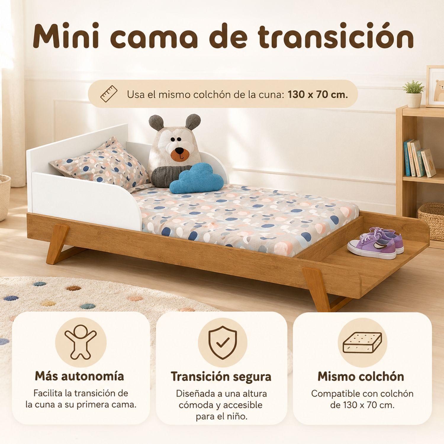Cuna Multifuncional Bebé Con Cómoda Maxx Blanca Eco Wood-2