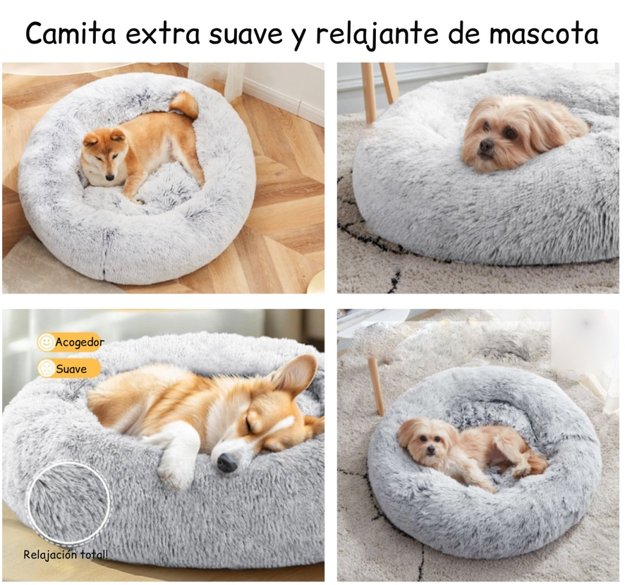 Cama Nido Relajante Para Mascotas M Gris 60 cm Antiansiedad -2