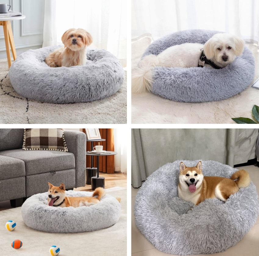 Cama Nido Relajante Para Mascotas M Gris 60 cm Antiansiedad -3