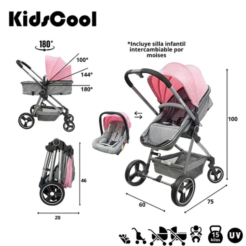 COCHE CUNA CITY TRAVEL ROSA-6