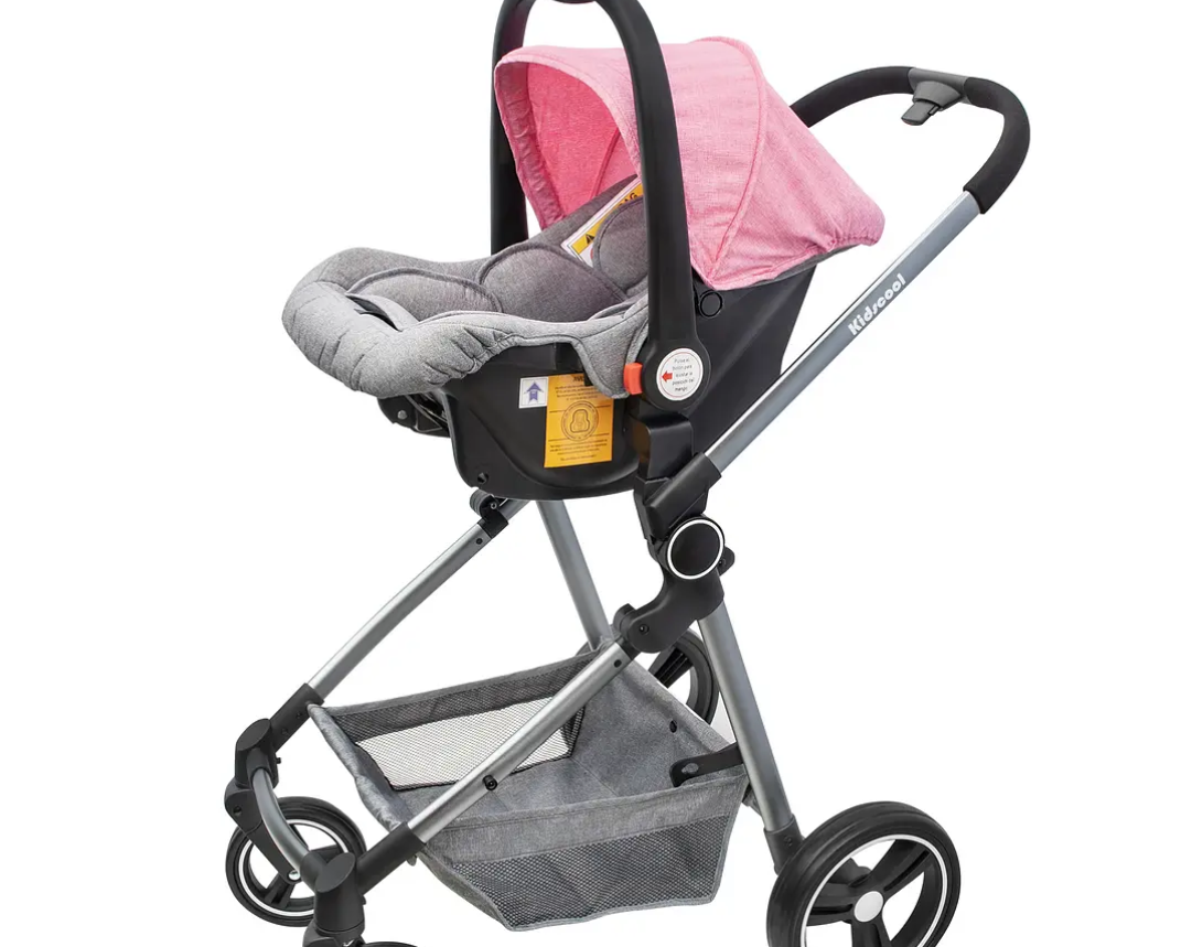 Coche Cuna City Travel Rosa -5