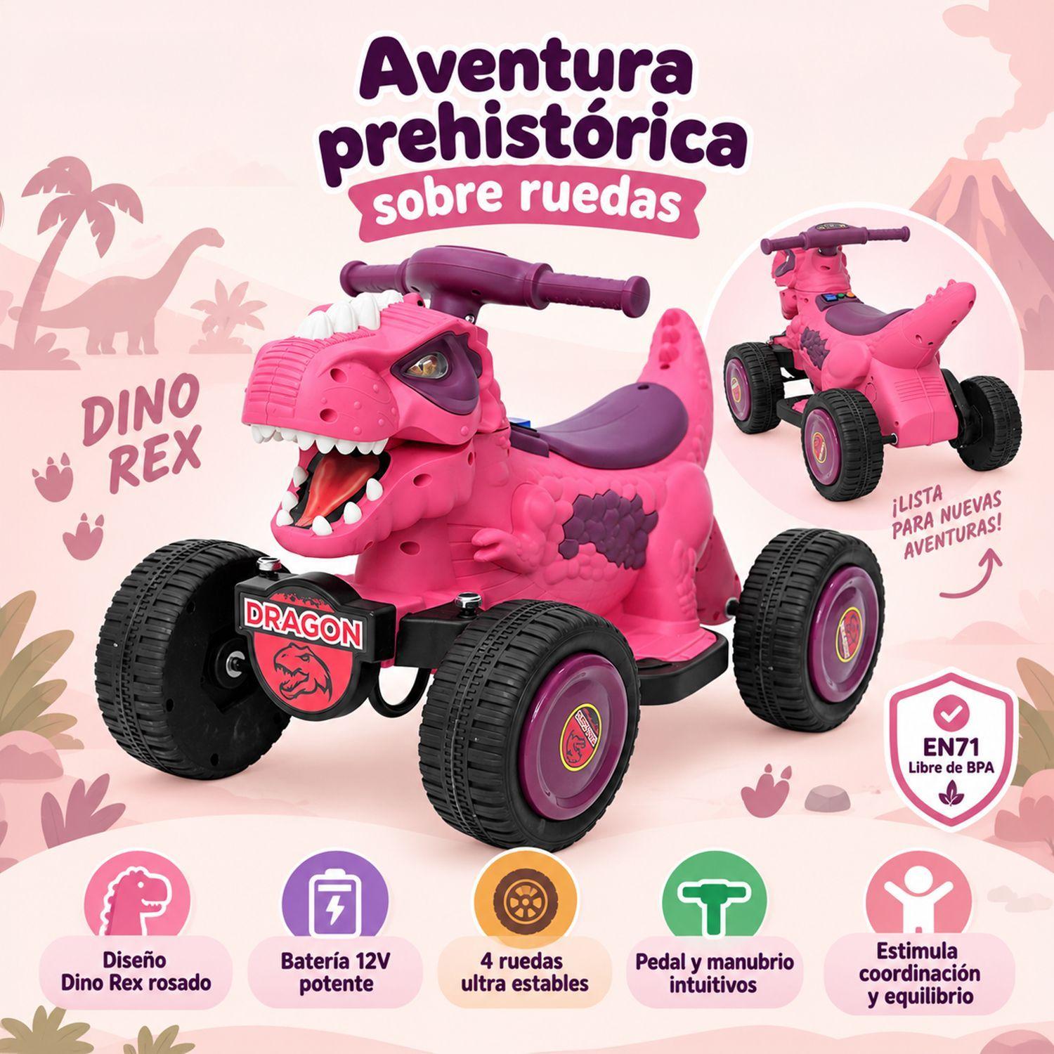 Cuatrimoto Eléctrica Infantil Kidscool Dino Rex 12V-4