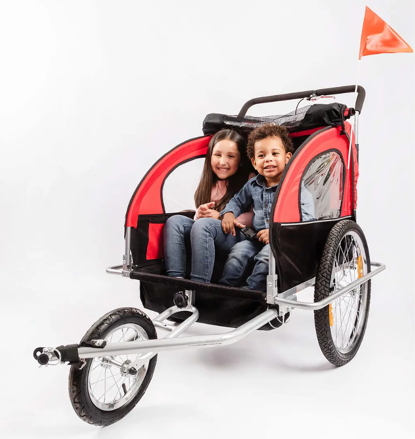 CARRITO TIPO COCHE ROJO CON TRAILER-2