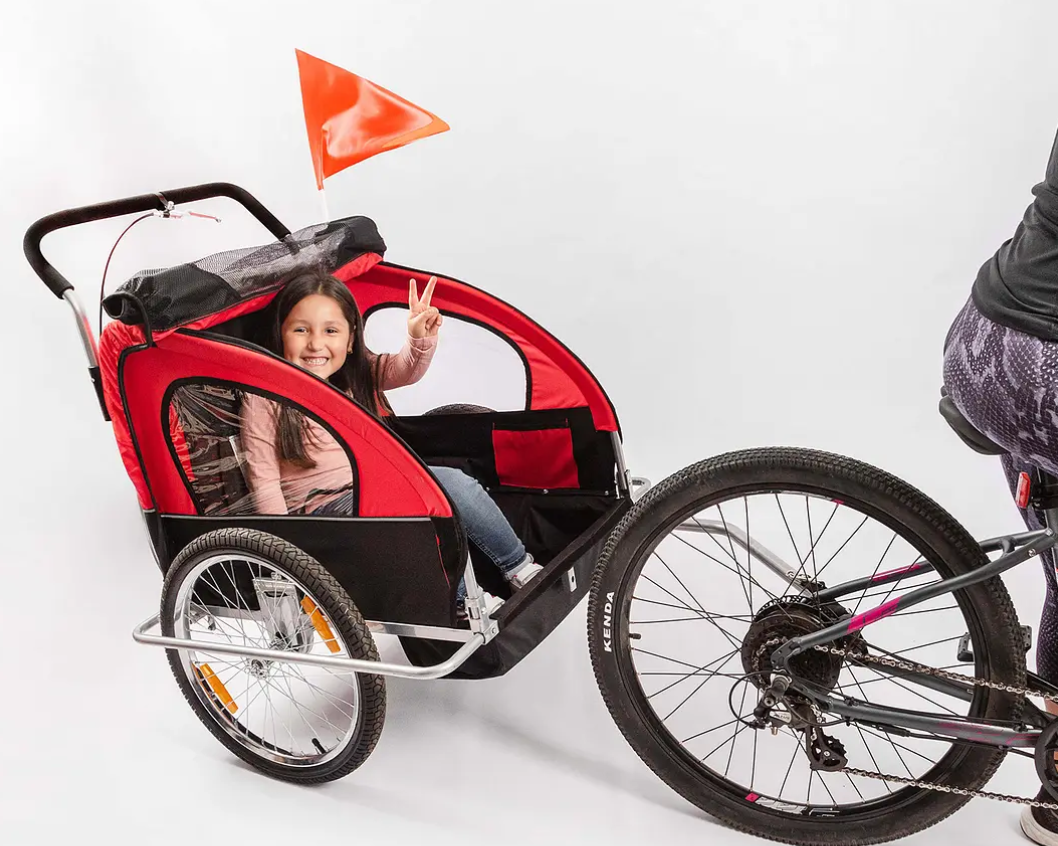 CARRITO TIPO COCHE ROJO CON TRAILER-3