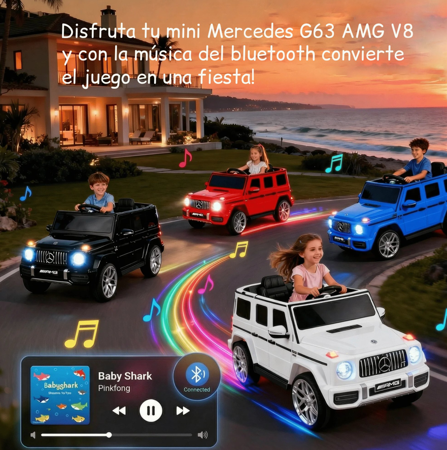 AUTO A BATERIA JEEP MERCEDES G63 BLANCO-7