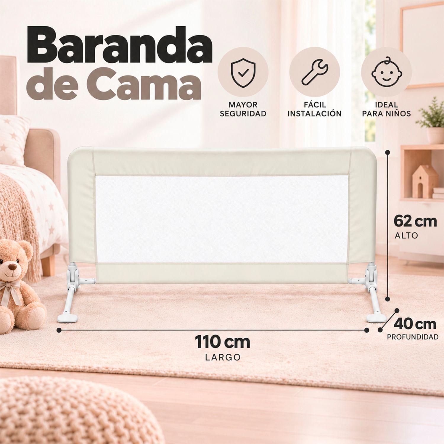 Baranda De Cama Protección Niños 1.1M Abatible Kidscool -6