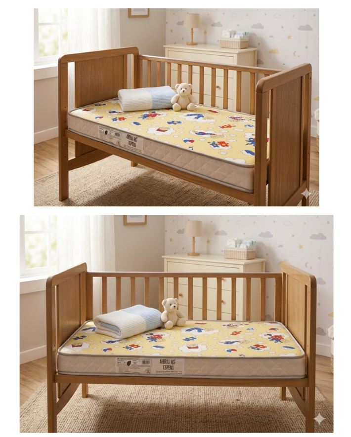 Colchón Para Cuna 130 x 60 x 10 Espuma D18 Impermeable-3