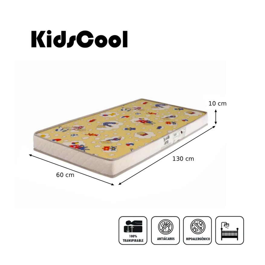 Colchón Para Cuna 130 x 60 x 10 Espuma D18 Impermeable-4