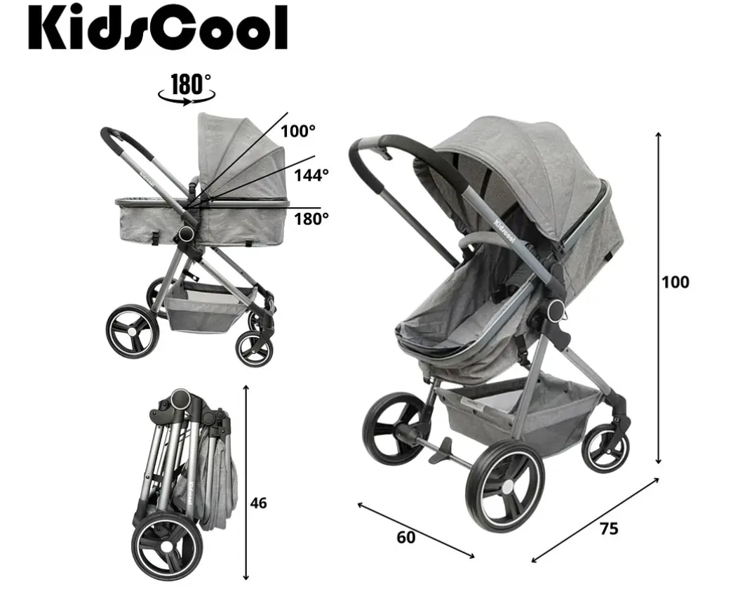 Coche Cuna City Compact Gris-5