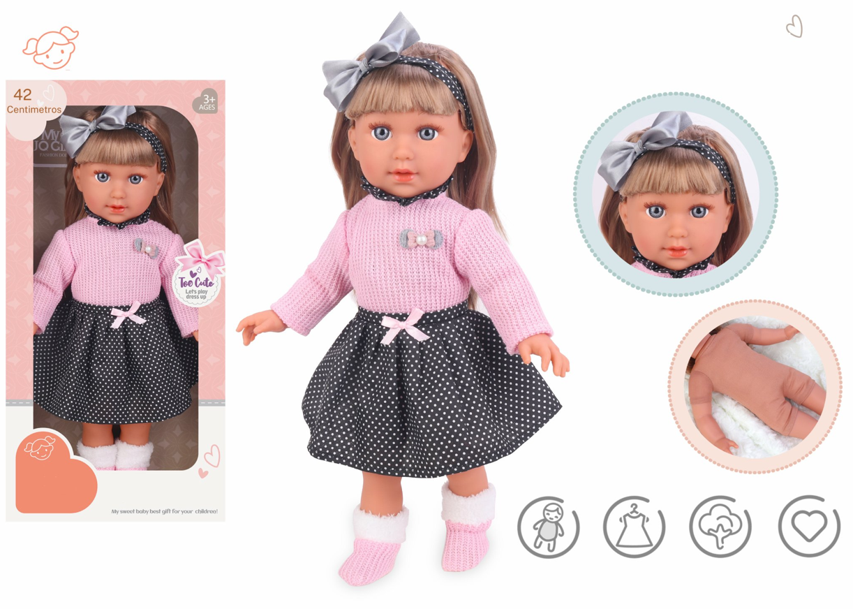 Muñeca De Apego Sofy 40cm Suave Rosada-2