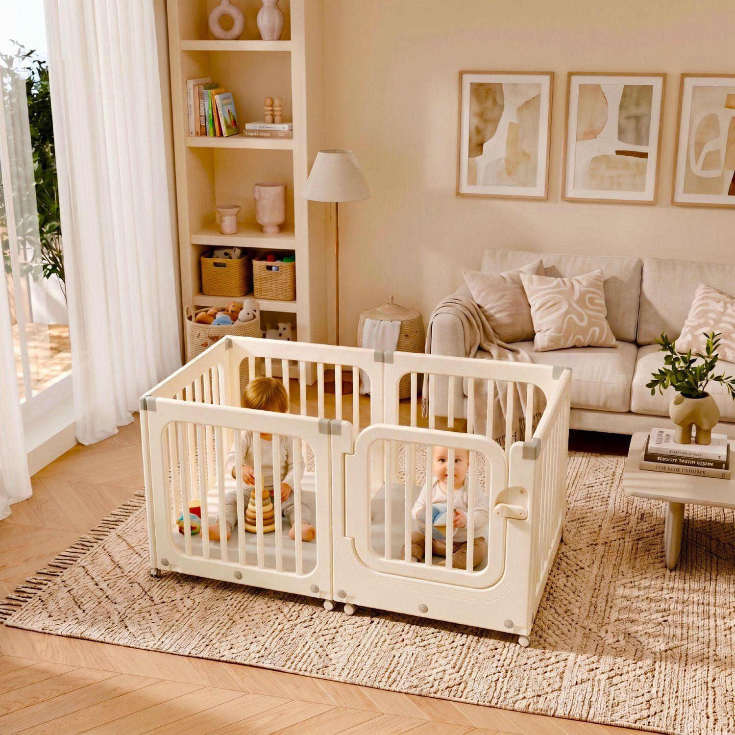 Corral De Juegos Móvil Para Bebés Kidscool Estilo Nórdico-1