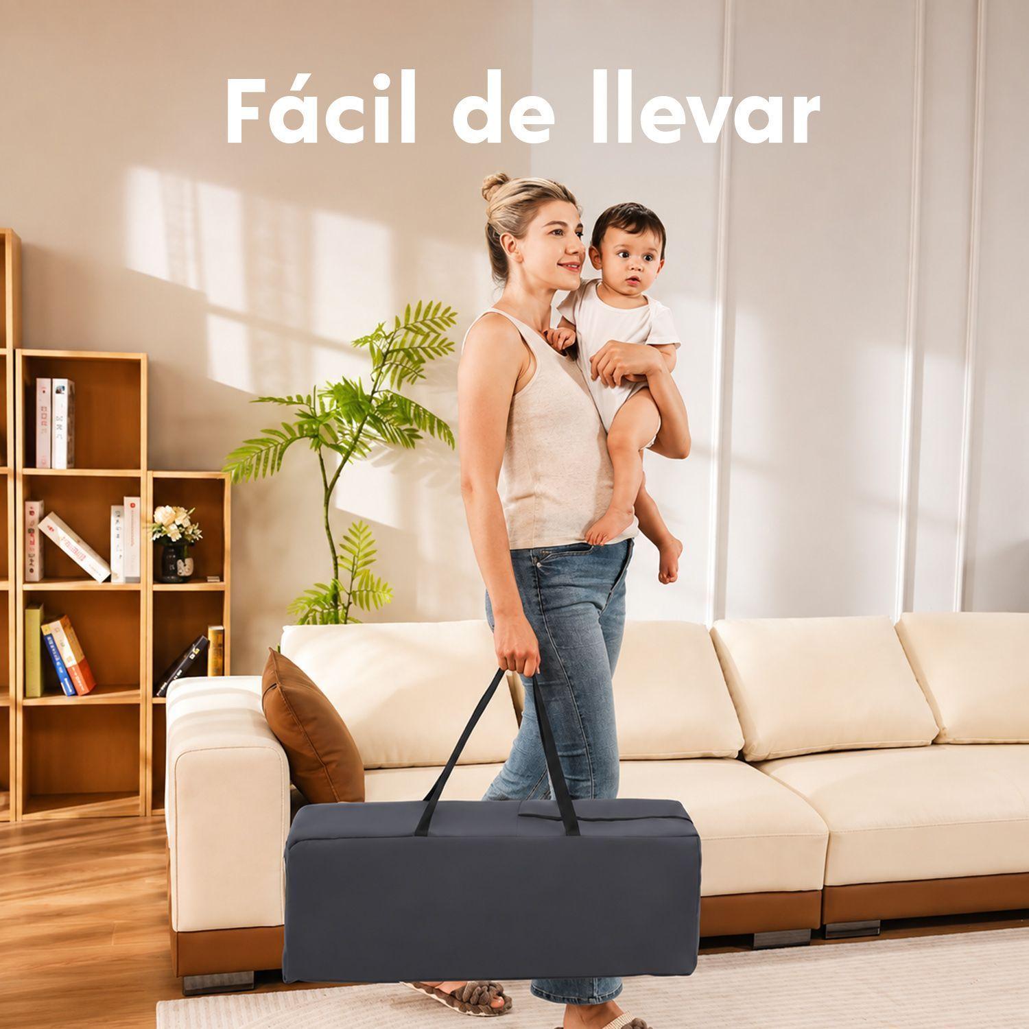 Cuna Pack and Play Plegable Kidscool Diseño Completo Con Mudador Gris-2