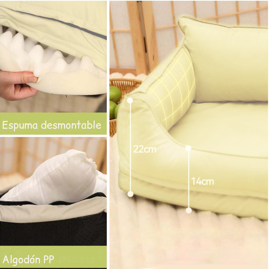 Cama Sofá Impermeable para Mascotas Beige Talla M -4