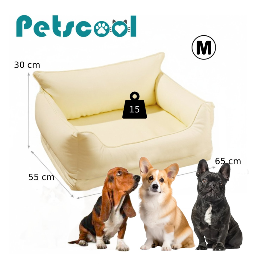 Cama Sofá Impermeable para Mascotas Beige Talla M -5