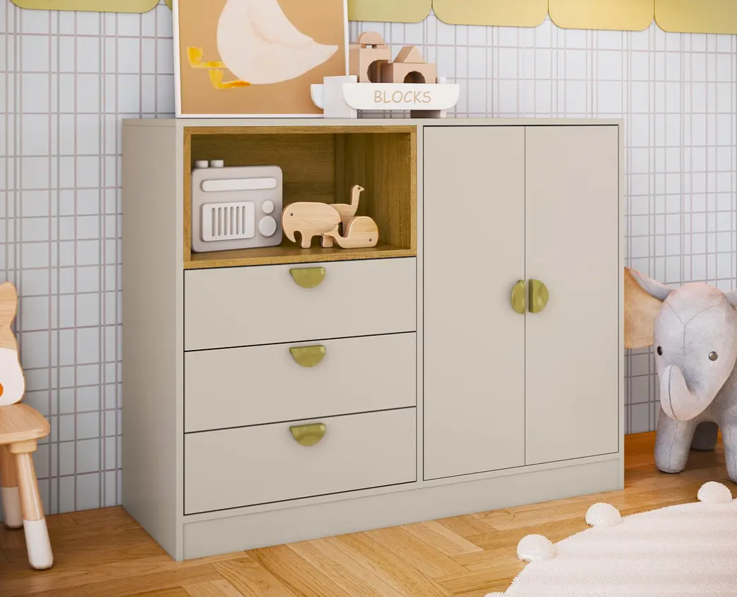 Cómoda Cariño 2 Puertas Y 3 Cajones Arena -2