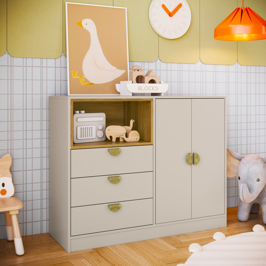 Cómoda Cariño 2 Puertas Y 3 Cajones Arena -6