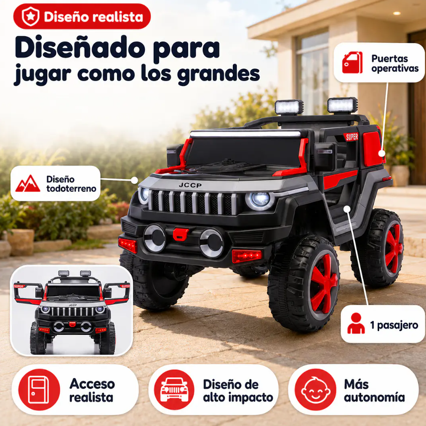 Auto A Batería Todoterreno Gris 12V Kidscool Bluetooth Control Remoto   -4