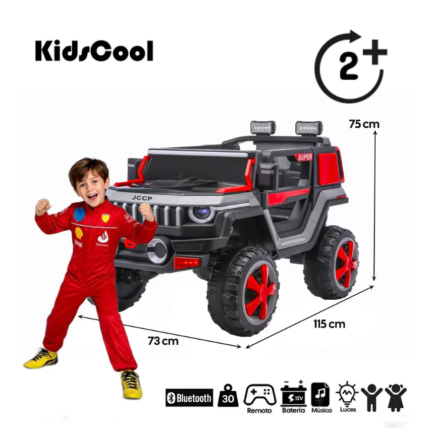 Auto A Batería Todoterreno Gris 12V Kidscool Bluetooth Control Remoto   -5