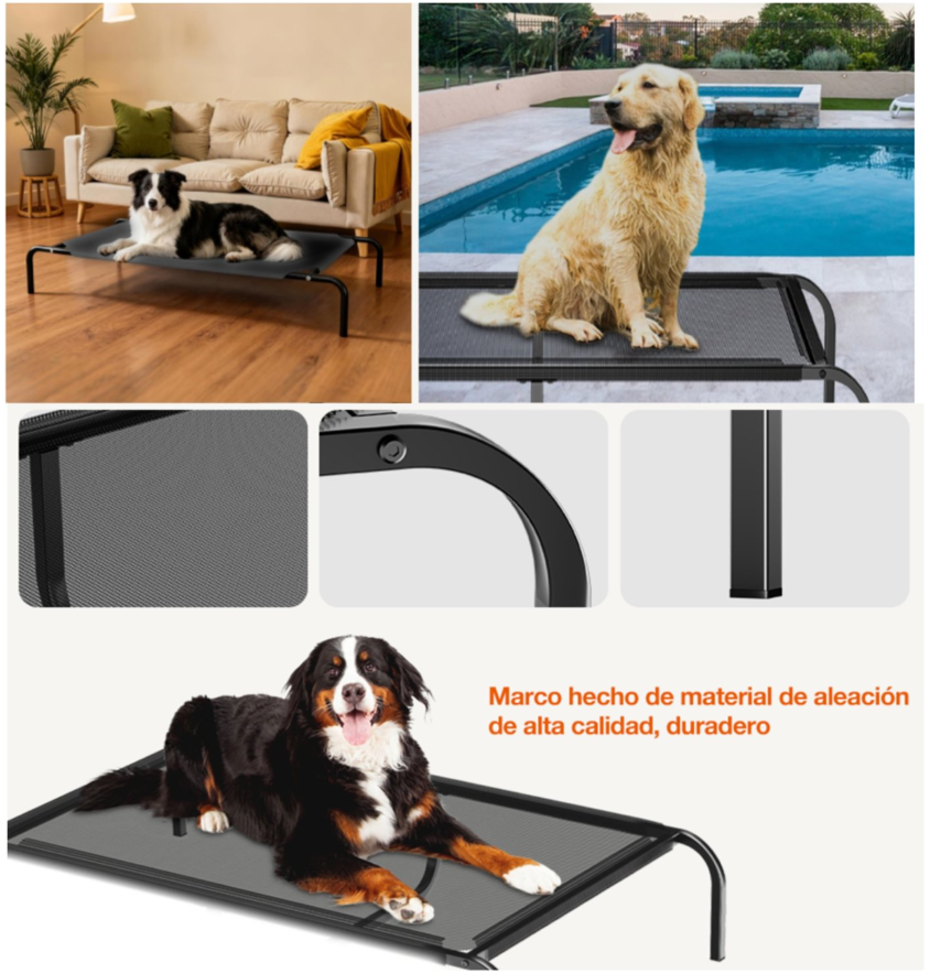 Cama Elevada Perros Talla M 92X60 cm Soporta 30kg-4