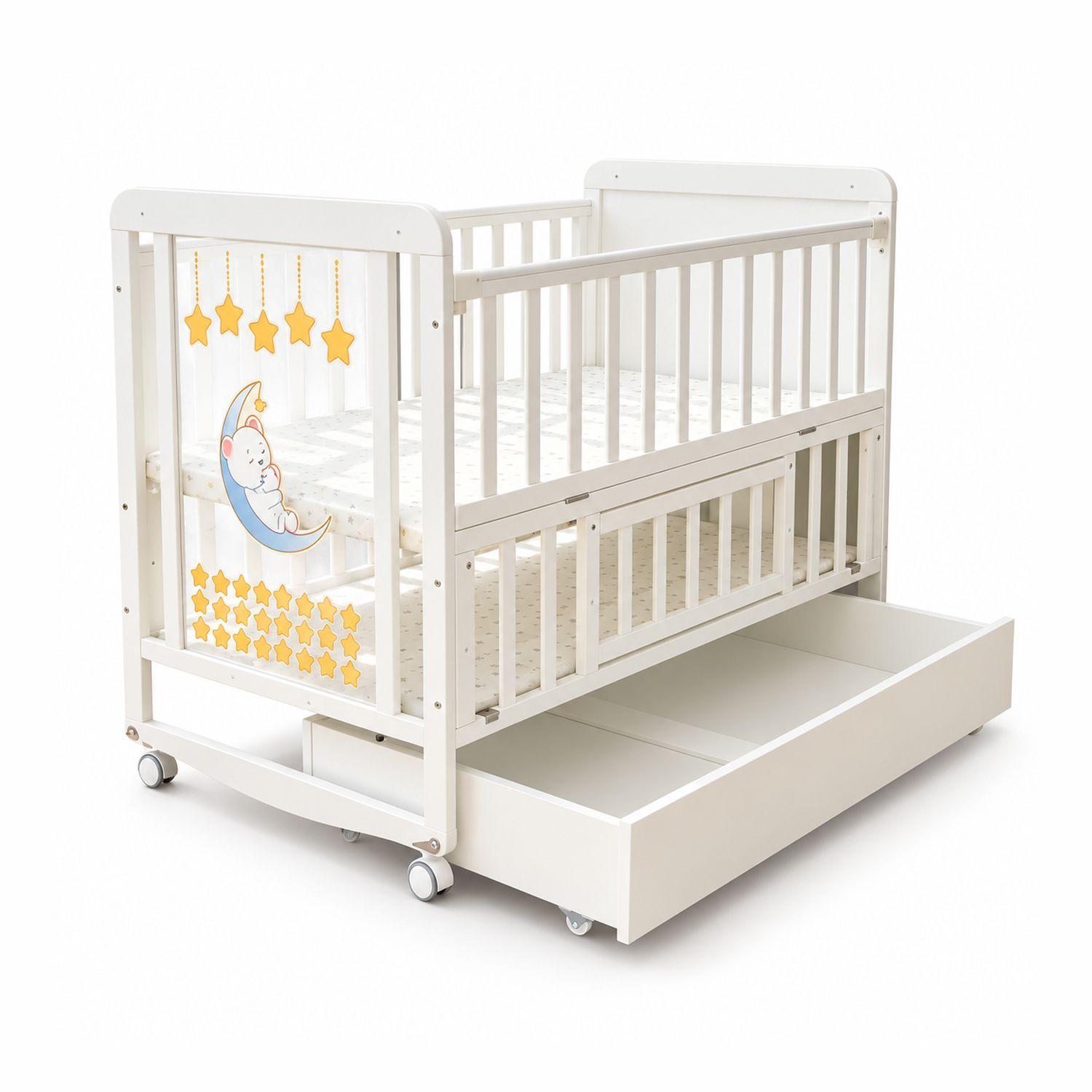 Cuna Multifunción Madera Con Luz Nocturna Mesa Apoyo Y Colchón Kidscool-0