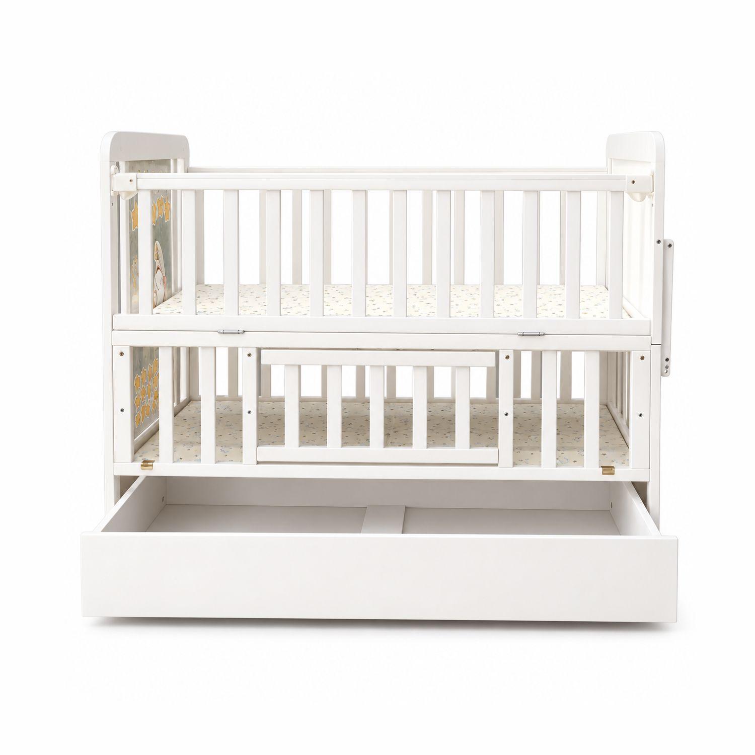 Cuna Multifunción Madera Con Luz Nocturna Mesa Apoyo Y Colchón Kidscool-1
