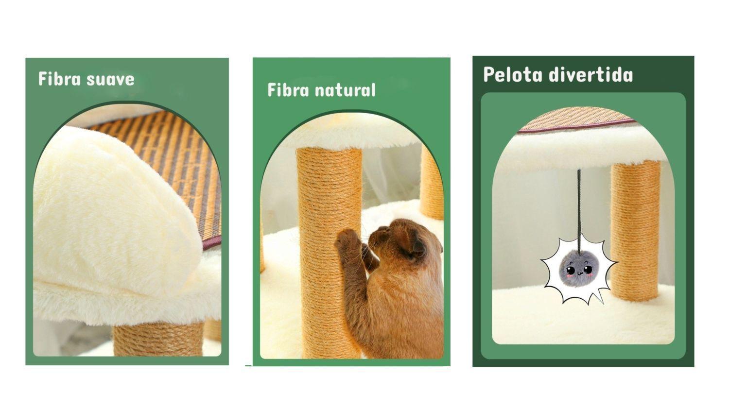 Casa Con Rascador Para Gatos Blanca-4